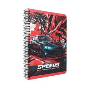 Gipta Тетрадка Speedy, A4, бяла хартия, широки редове, PP корица, със спирала, 80 листа