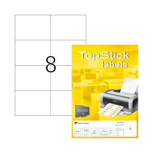 Top Stick Самозалепващи се етикети, A4, 105 х 74.25 mm, 8 броя, 100 листа