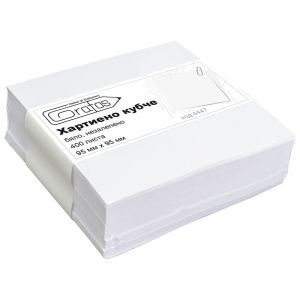 Кубче хартиено, незалепено, 95х95 mm, 400л, Бял