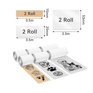Phomemo Термо ролка Q22-RMS-S20, дължина 3.5 m, 2 броя с широчина 15 mm, 2 броя с широчина 25 mm, 2 броя с широчина 53 mm