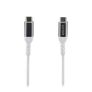 Кабел TNB, USB Type-C към USB Type-C, 2 m, 100 W, бял