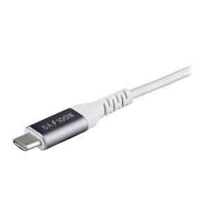 Кабел TNB, USB Type-C към USB Type-C, 2 m, 100 W, бял