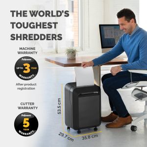 Шредер за унищожаване на документи Fellowes LX211, Micro-Cut, 23 L, черен, P-5, за 1-3 потребителя
