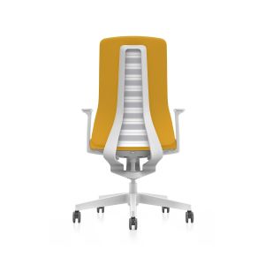 Ергономичен стол Interstuhl PU113, Smart-Spring механизъм, бяло-жълт