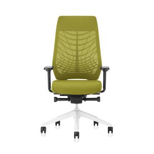 Eргономичен стол Interstuhl Joyce JC267, дамаска и меш, Synchronous механизъм, до 120 kg, светлосив/зелен