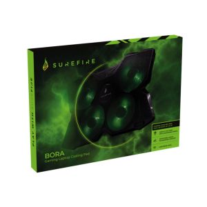 Стойка за лаптоп SureFire Bora, охлаждаща, геймърска, зелена