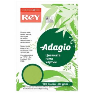 Цветна хартия Rey Adagio Green,А4,80гр.,100л