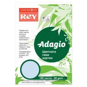 Цветна хартия Rey Adagio Sky Blue A4,80gr.100л.