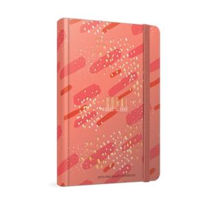 Gipta Coral Тетрадка 17 х 24 cm, кремава, 4 теми, малки квадратчета, твърда корица, с ластик, 140 листа