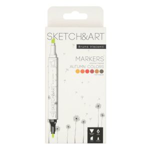 Двувърхи маркери Sketch&Art, 6 цвята, Есен