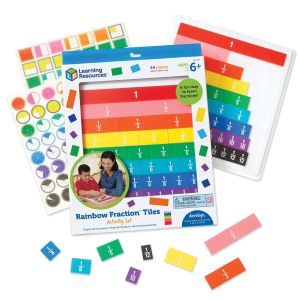 Learning Resources Плочки с дроби, цветни, 54 части