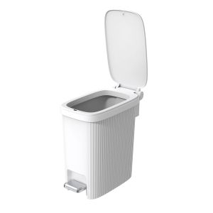 Кош за отпадъци Eko Touchgo, с педал, 10 L, бял