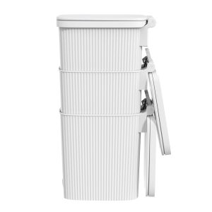 Кош за отпадъци Eko Touchgo, с педал, 10 L, бял