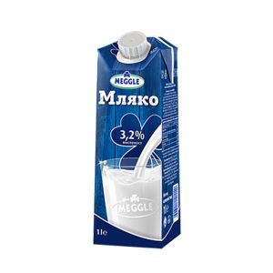 Meggle Прясно мляко UHT, 3.2% масленост, 1 L, в кутия