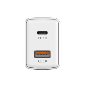 Genius Зарядно устройство PD-20AC, USB Type-C, USB Type-A, 20 W, бяло