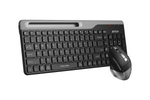 Комплект A4Tech - клавиатура и мишка Fstyler FB2535CS, 2.4 GHz, Bluetooth, Nano USB, AA, сиви