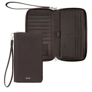 Hugo Boss Портфейл за пътуване Classic Smooth, кафяв