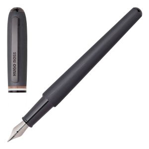 Hugo Boss Писалка Contour Iconic, в кутия, тъмносива