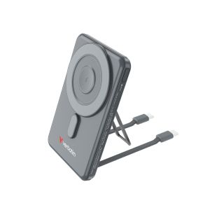 Външна батерия Verbatim Charge n'Go, 5000 mAh, с 2 кабела, USB Type-C, сива