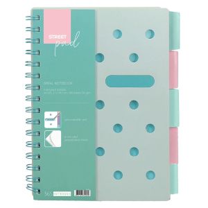 Тетрадка Street Pad Dots A4, спирала,PP,100л, широки редове, Зелен