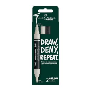 Faber-Castell Акрилен маркер Multimark, бял и черен