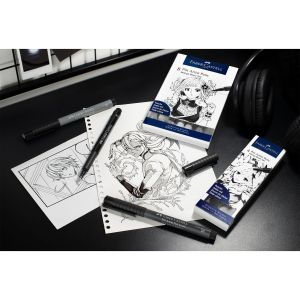 Faber-Castell Тънкописец Pitt Artist Pen, Drawing Manga, 4 броя (XS, F, S, B)