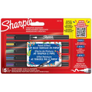 Комплкт маркери Sharpie Acrylic Brush, 5 цвята, блистер