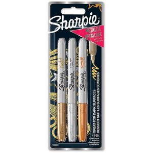 Комплеккт перманентни маркери Sharpie Metalic, злато/бронз/сребро