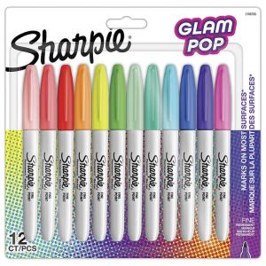 Комплект перманентни маркери Sharpie Glam Pop F 12 цвята, блистер