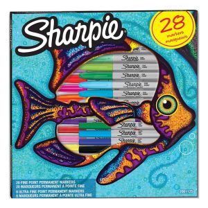 Комплект перманентни маркери Sharpie Big Pack Fish, 28 цвята