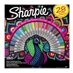 Комплект перманентни маркери Sharpie Big Pack Peacock, 28 цвята