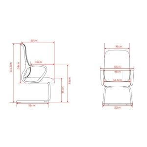 Посетителски стол RFG Mojito M, дамаска и меш, метална основа, до 120 kg, черен