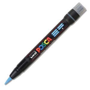 Перманентен маркер Uni Posca PCF-350, четка, на водна основа, 1-10 mm, Светлосин