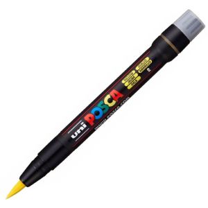 Перманентен маркер Uni Posca PCF-350, четка, на водна основа, 1-10 mm, Жълт