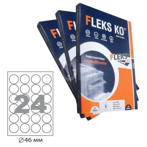 Етикети в кутия A4 Fleks Ko, 24бр ф46, 100бр