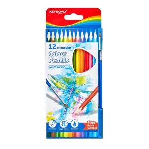Цветни моливи Keyroad акварелни, 12 цвята