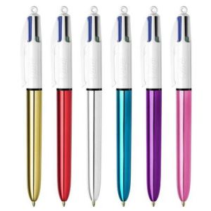 Химикалка Bic 4 Colours Shine, автоматиен,1 mm, Злато