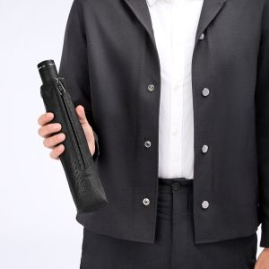 Hugo Boss Чадър Pocket Double B, сгъваем, черно-сив