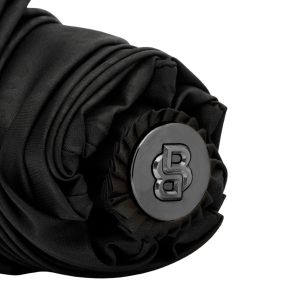 Hugo Boss Чадър Pocket Double B, сгъваем, черно-сив