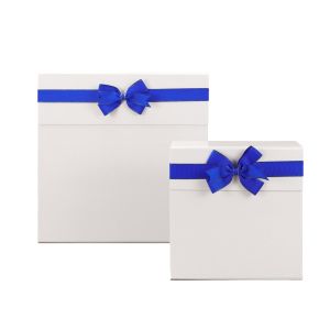 Office 1 Кутия Pearl, сгъваема, 32 х 32 х 10 cm, бяло-синя