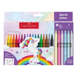 Флумастери Faber Castell Замък Еднорог 18+6 цвята