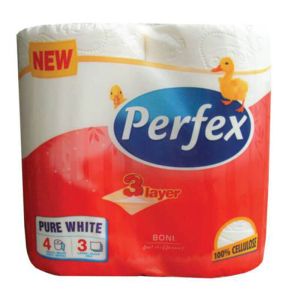 Тоалетна хартия Perfex 4 броя, 3 пласта Pure white