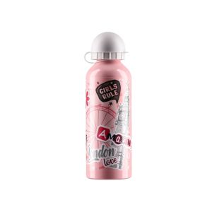 Бутилка Takk Alu Flowy, за момиче, алуминиева, 500 ml, асорти