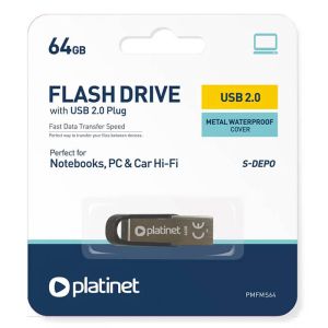 Флаш памет Platinet 64GB USB2.0 сребро