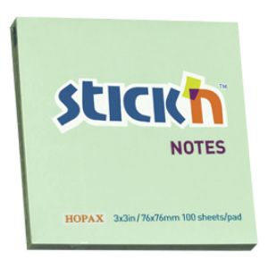 Самозалепващи листчета Stickn 76x76 mm 100 л. Зелен