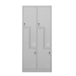 Гардероб RFG, двоен, метален, Z-образни врати, 800 х 450 х 1850 mm, сив