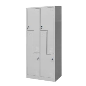 Гардероб RFG, двоен, метален, Z-образни врати, 800 х 450 х 1850 mm, сив