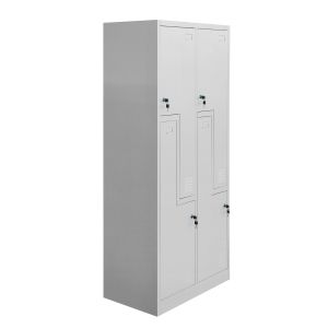 Гардероб RFG, двоен, метален, Z-образни врати, 800 х 450 х 1850 mm, сив