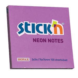 Самозалепващи листчета Stickn 76x76 mm 100 л. Лилав