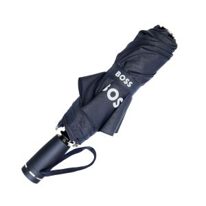 Hugo Boss Чадър Pocket Double B, сгъваем, тъмносин